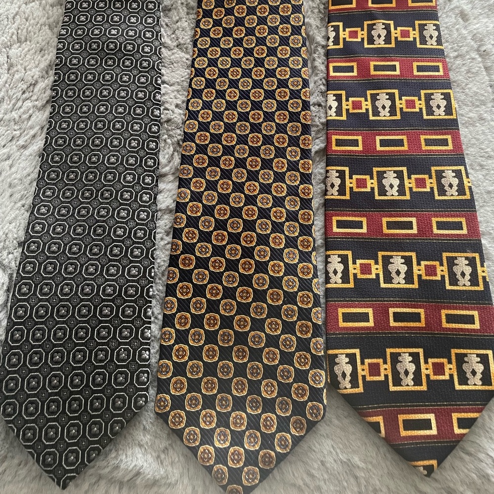 Lot of 3 100% Silk Ties ….Christian Dior, Bocara-NWTs, XMI for Nordstrom-